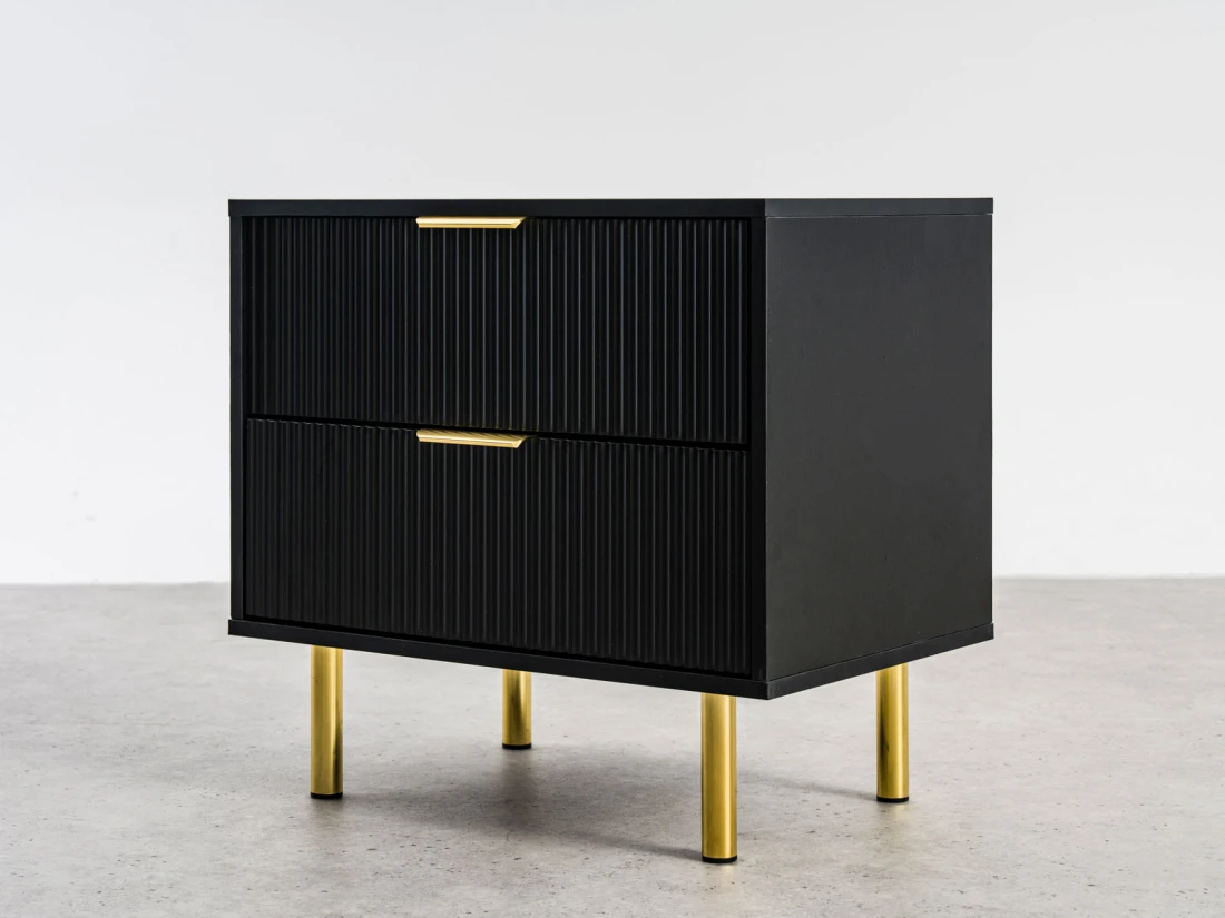 Comodino 2S 60x39 cm Riff nero