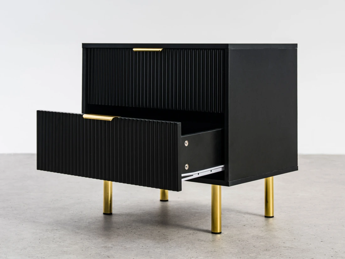 Comodino 2S 60x39 cm Riff nero