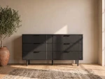 Cassettiera 6S 118x39 cm Riff nero