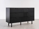 Cassettiera 6S 118x39 cm Riff nero