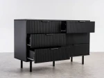 Cassettiera 6S 118x39 cm Riff nero
