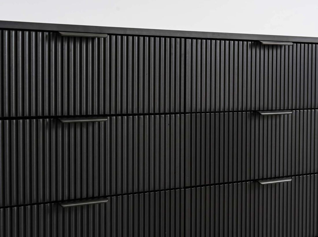 Cassettiera 6S 118x39 cm Riff nero