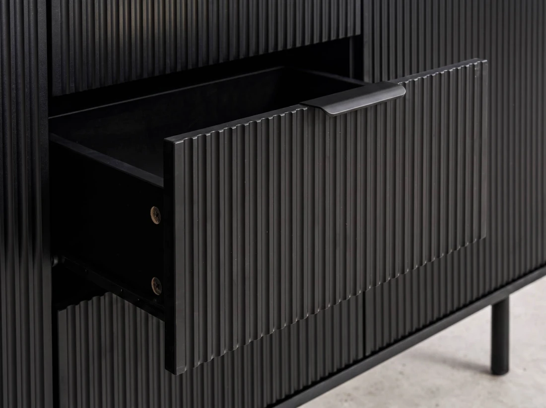 Cassettiera 6S 118x39 cm Riff nero