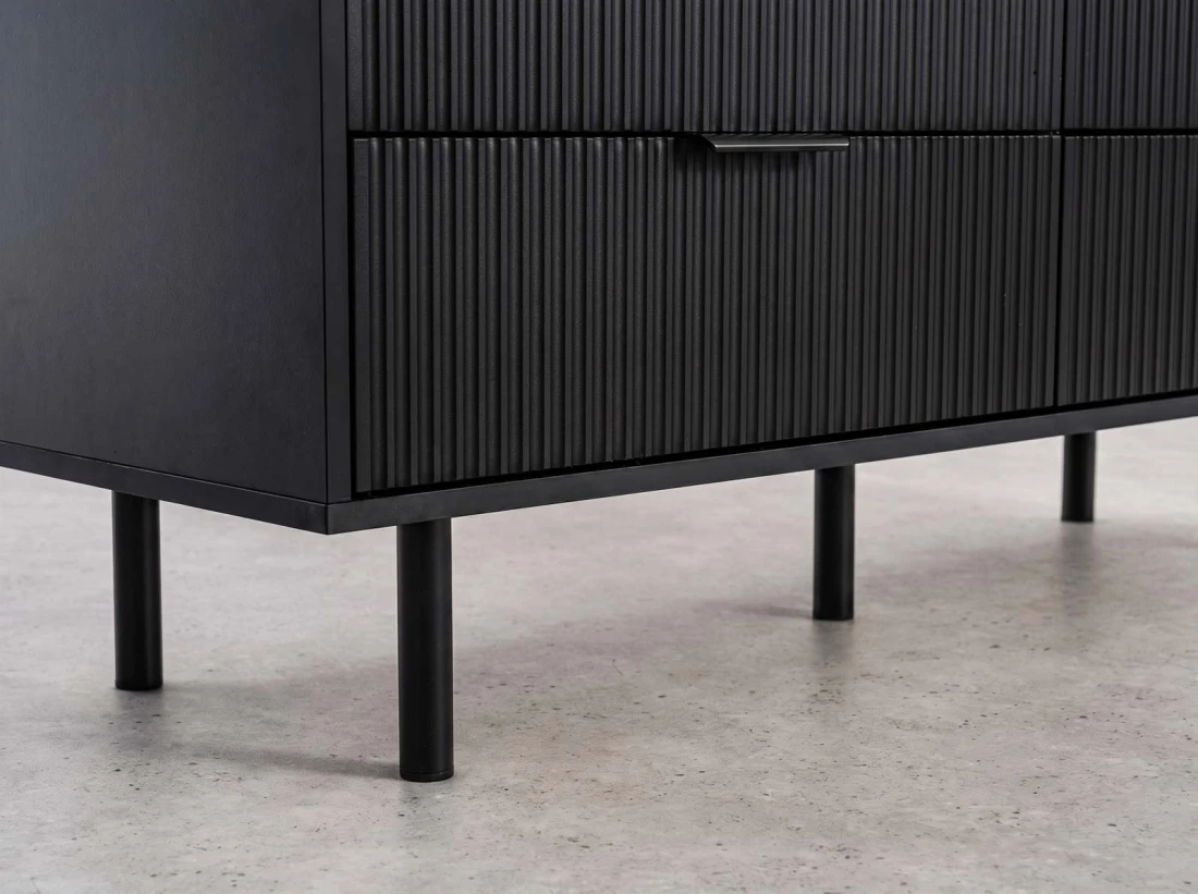 Cassettiera 6S 118x39 cm Riff nero