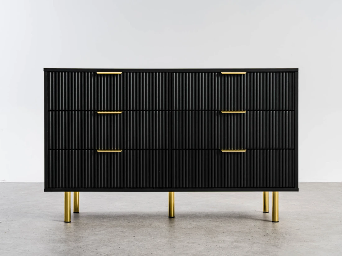 Cassettiera 6S 118x39 cm Riff nero