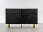 Cassettiera 6S 118x39 cm Riff nero