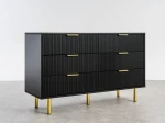 Cassettiera 6S 118x39 cm Riff nero