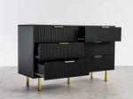 Cassettiera 6S 118x39 cm Riff nero