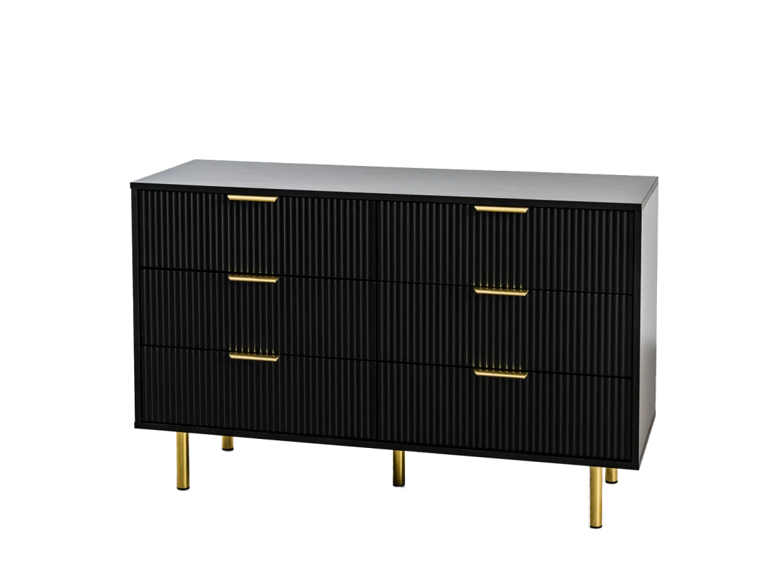 Cassettiera 6S 118x39 cm Riff nero