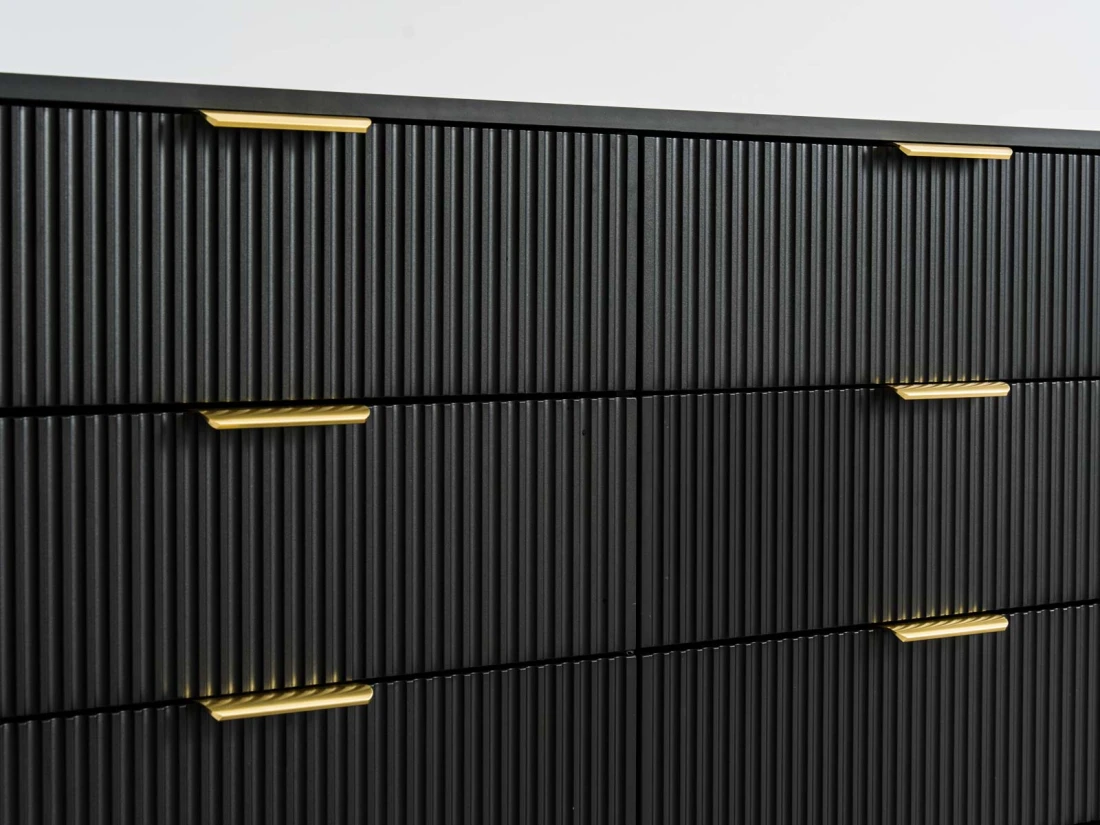 Cassettiera 6S 118x39 cm Riff nero