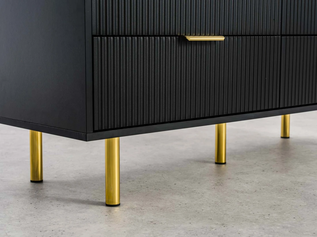 Cassettiera 6S 118x39 cm Riff nero