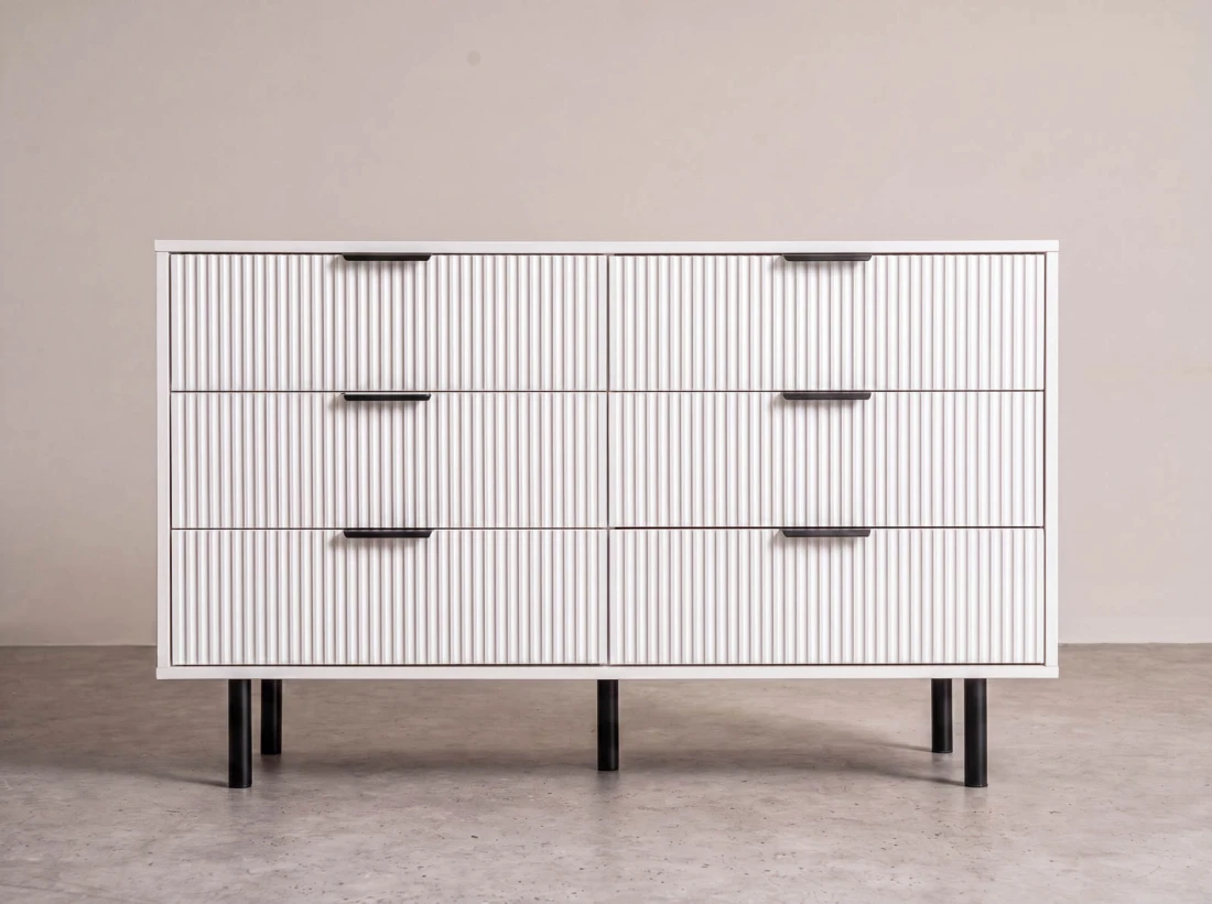 Cassettiera 6S 118x39 cm Riff bianco