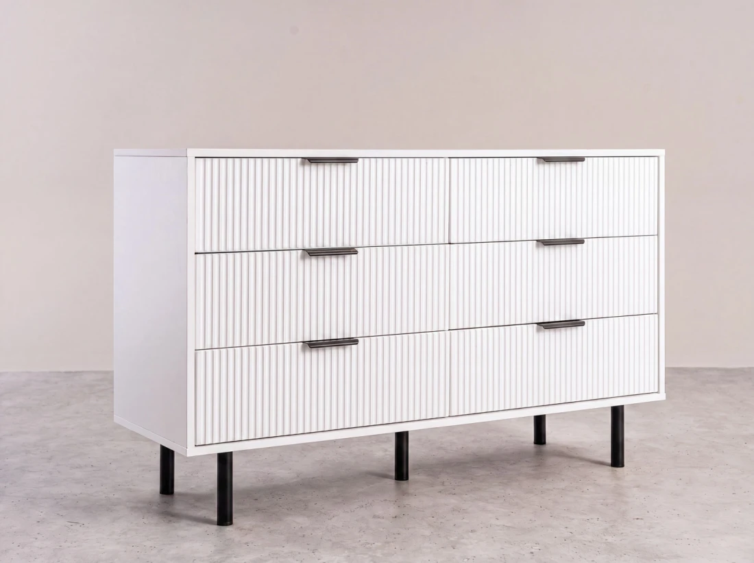 Cassettiera 6S 118x39 cm Riff bianco