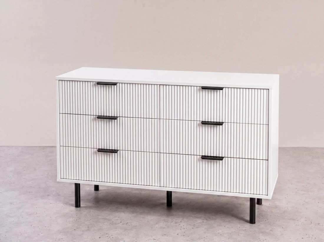 Cassettiera 6S 118x39 cm Riff bianco