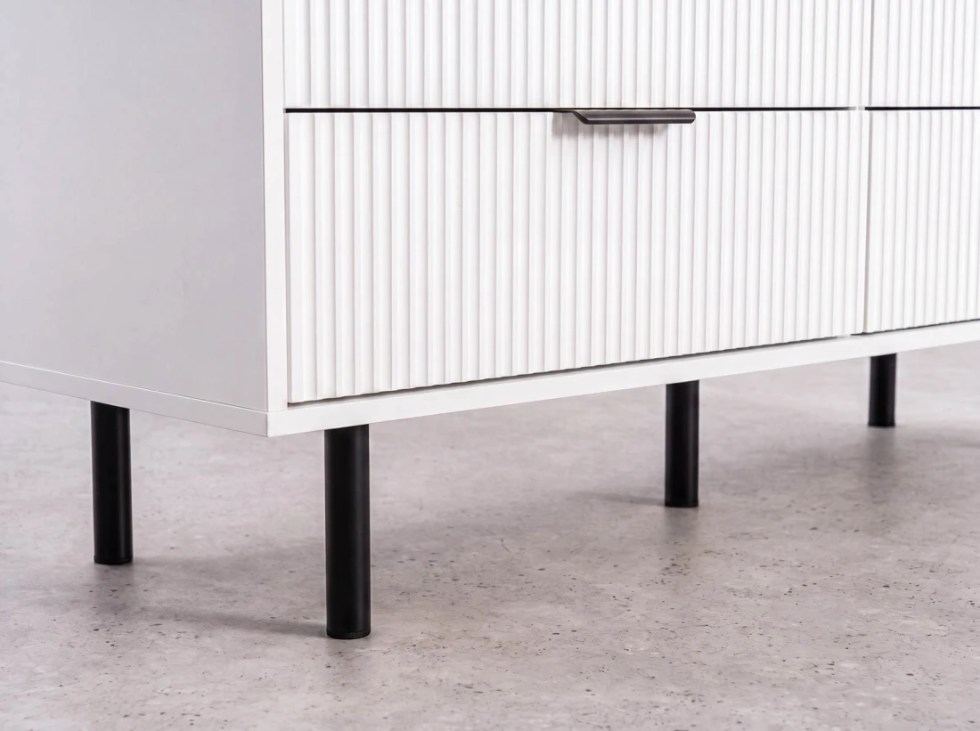 Cassettiera 6S 118x39 cm Riff bianco