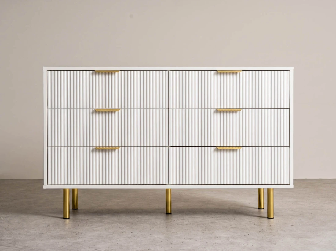 Cassettiera 6S 118x39 cm Riff bianco