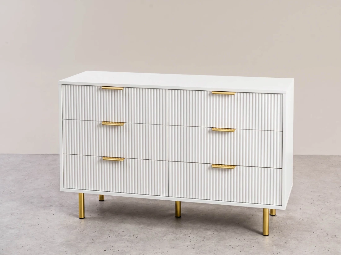 Cassettiera 6S 118x39 cm Riff bianco