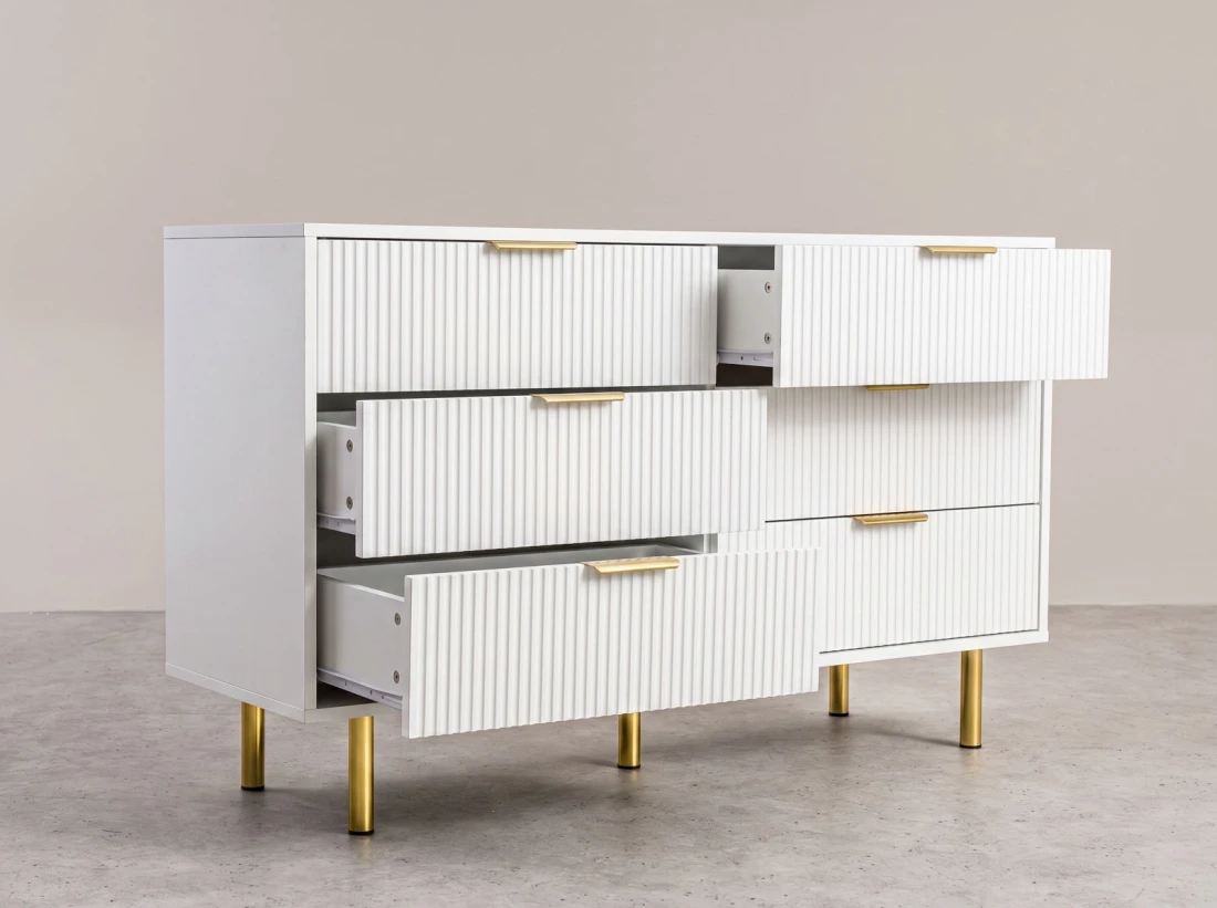 Cassettiera 6S 118x39 cm Riff bianco