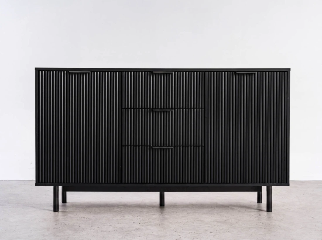 Cassettiera con cassetti e ante 3S2D 140 cm Riff nero