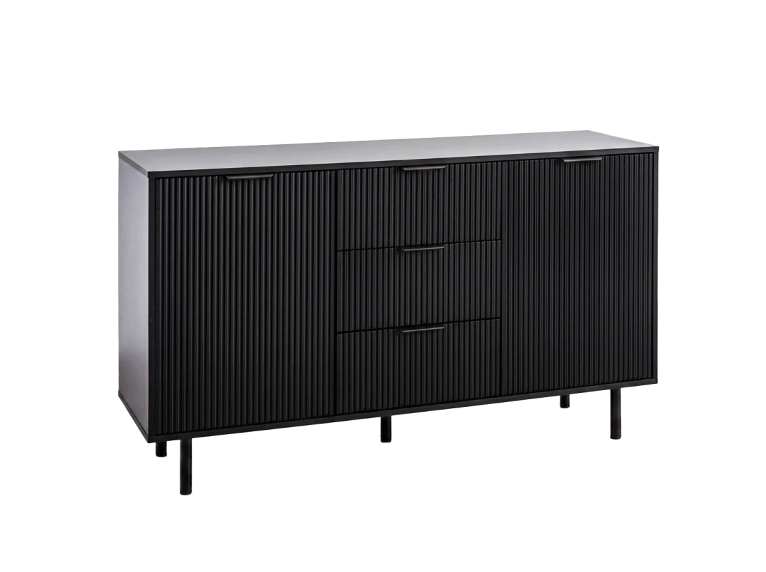 Cassettiera con cassetti e ante 3S2D 140 cm Riff nero