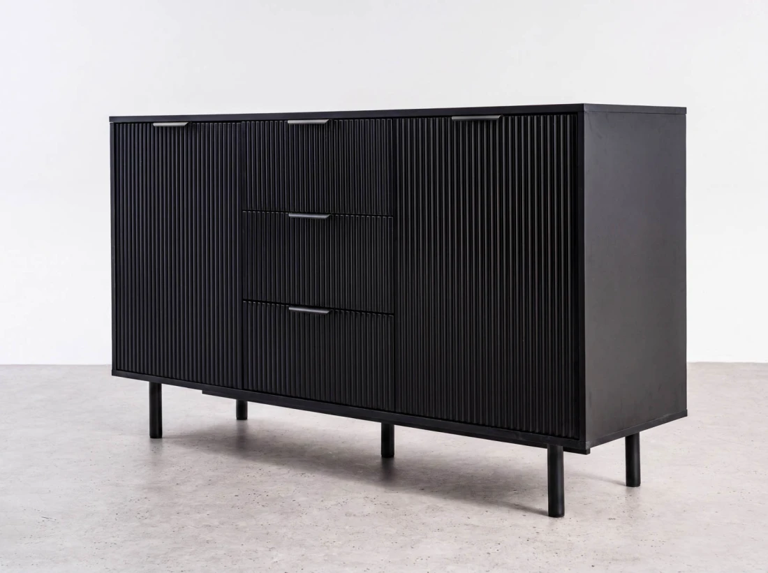 Cassettiera con cassetti e ante 3S2D 140 cm Riff nero