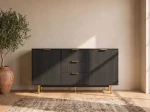 Cassettiera con cassetti e ante 3S2D 140 cm Riff nero
