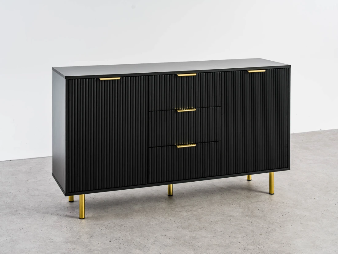 Cassettiera con cassetti e ante 3S2D 140 cm Riff nero