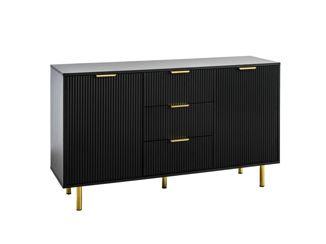 Cassettiera con cassetti e ante 3S2D 140 cm Riff nero