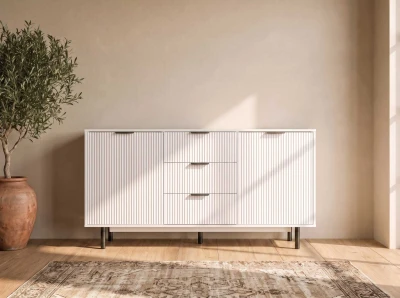 Cassettiera con cassetti e ante 3S2D 140 cm Riff bianco