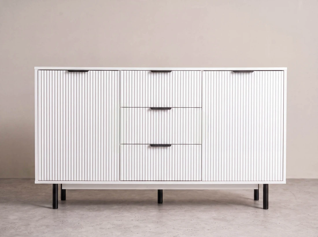 Cassettiera con cassetti e ante 3S2D 140 cm Riff bianco