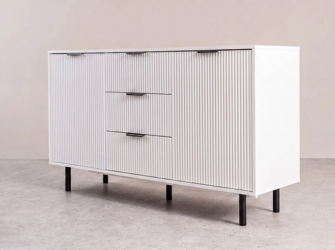 Cassettiera con cassetti e ante 3S2D 140 cm Riff bianco