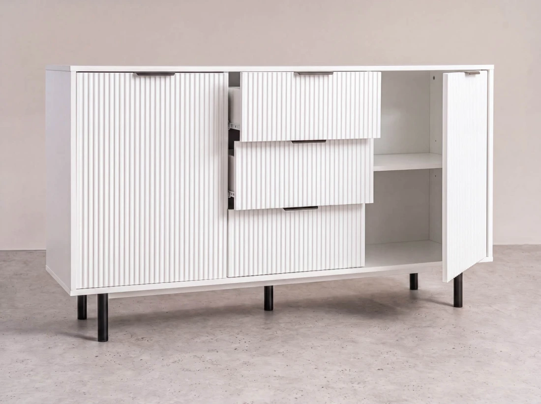 Cassettiera con cassetti e ante 3S2D 140 cm Riff bianco