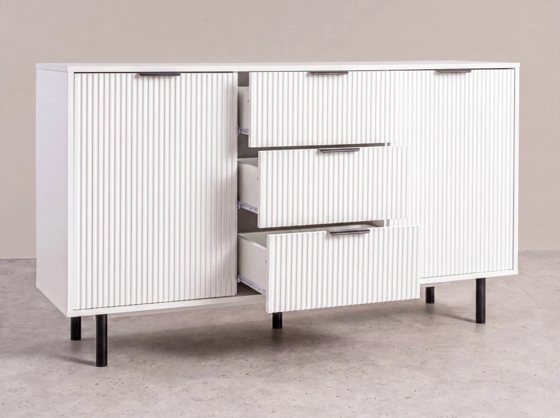 Cassettiera con cassetti e ante 3S2D 140 cm Riff bianco