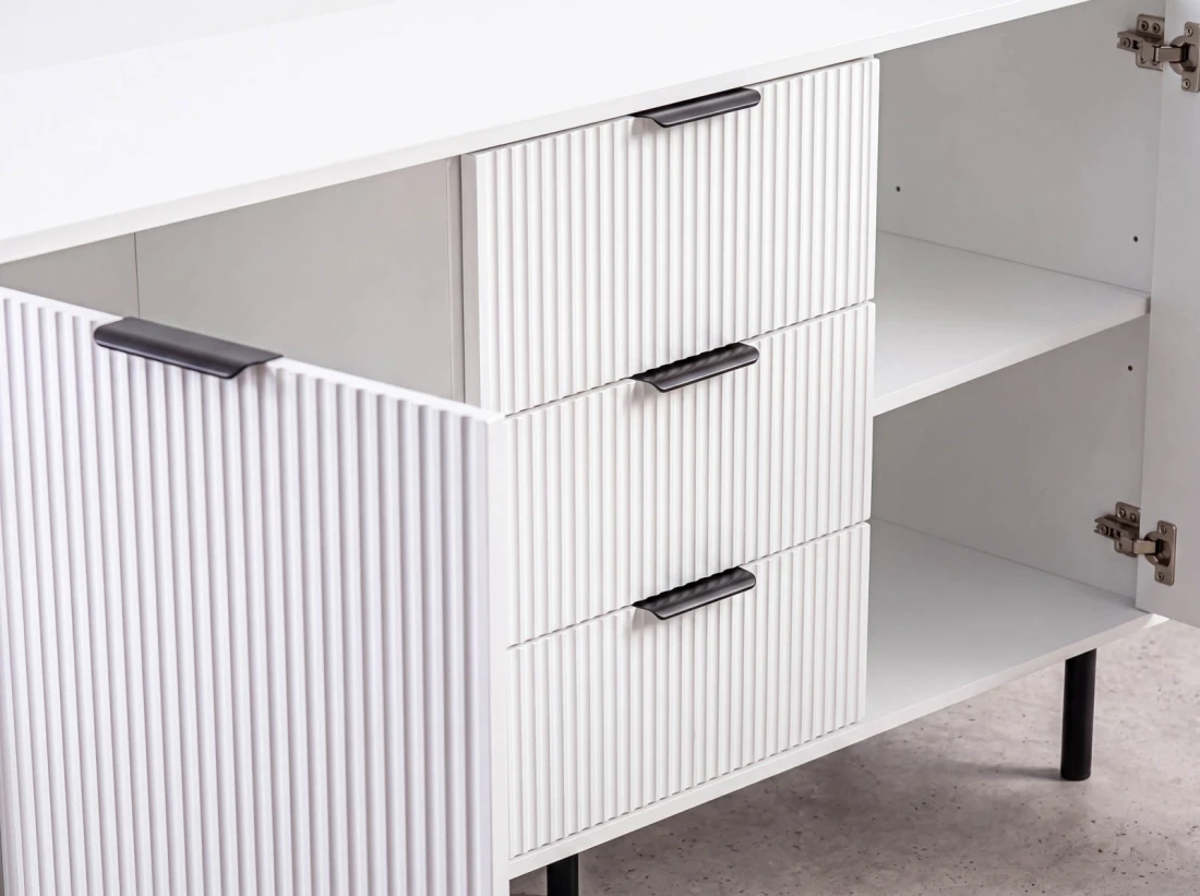 Cassettiera con cassetti e ante 3S2D 140 cm Riff bianco