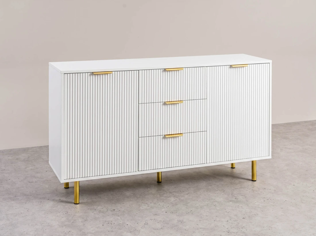 Cassettiera con cassetti e ante 3S2D 140 cm Riff bianco