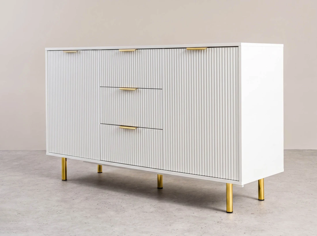 Cassettiera con cassetti e ante 3S2D 140 cm Riff bianco