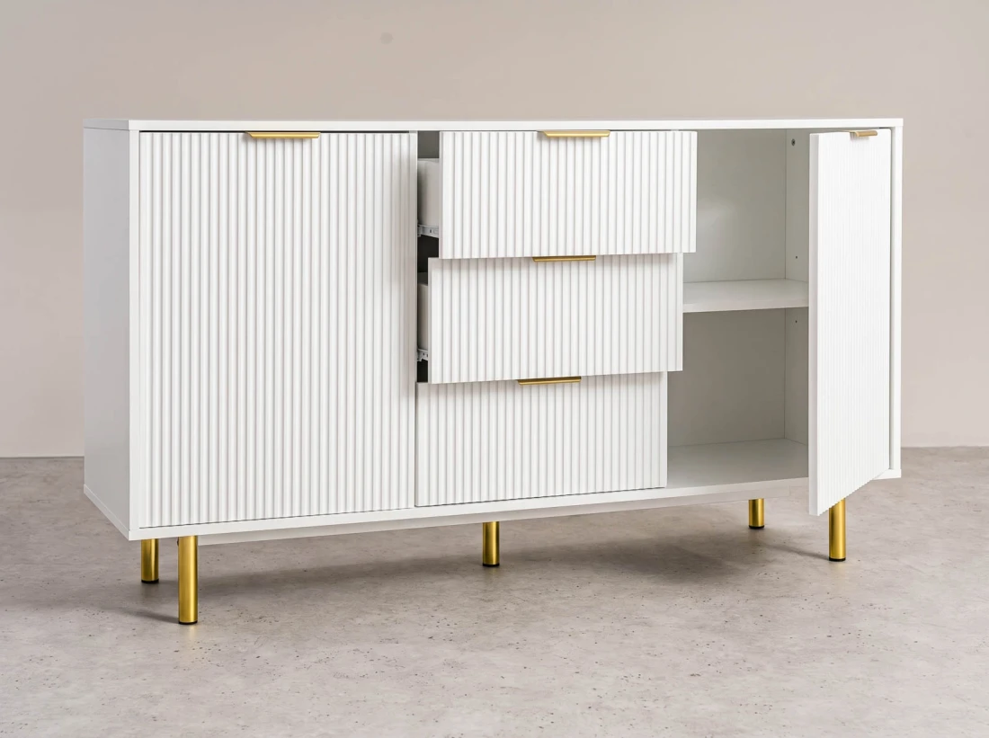 Cassettiera con cassetti e ante 3S2D 140 cm Riff bianco