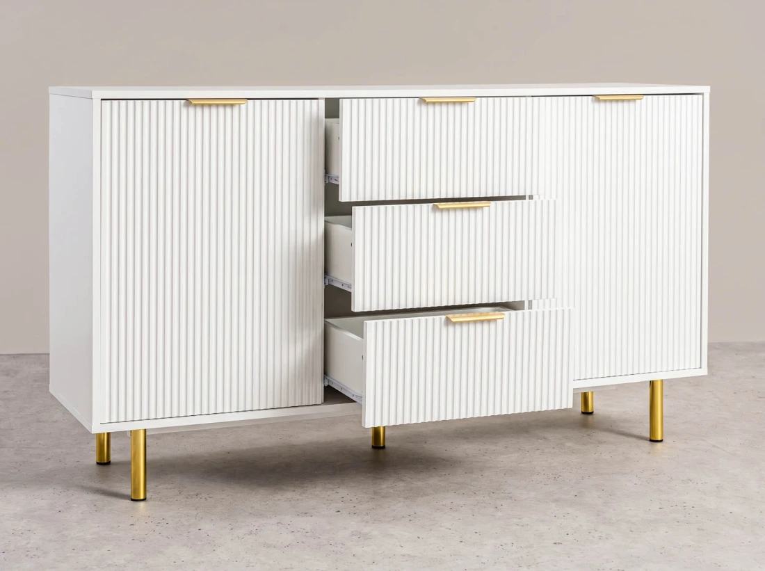 Cassettiera con cassetti e ante 3S2D 140 cm Riff bianco