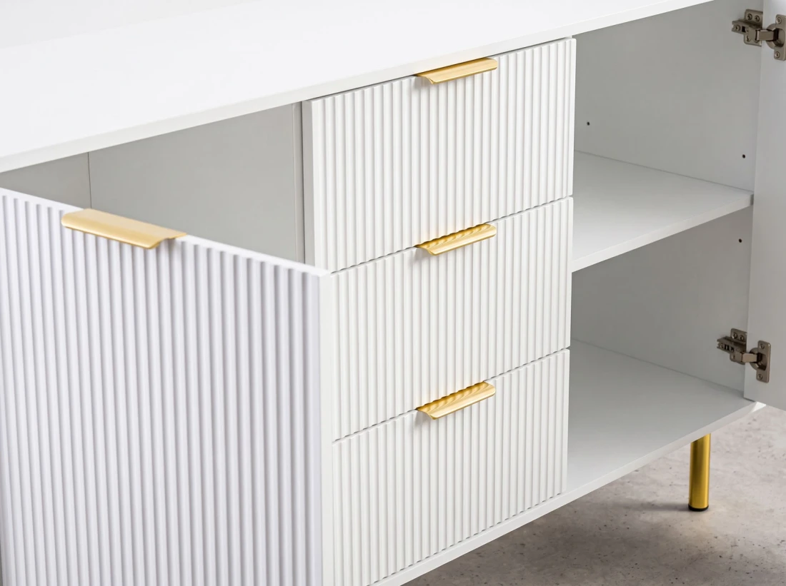 Cassettiera con cassetti e ante 3S2D 140 cm Riff bianco