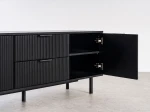 Armadio RTV 140 cm con cassetti e ante Riff nero