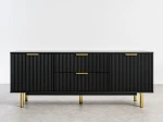 Armadio RTV 140 cm con cassetti e ante Riff nero