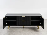 Armadio RTV 140 cm con cassetti e ante Riff nero