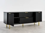 Armadio RTV 140 cm con cassetti e ante Riff nero