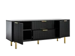 Armadio RTV 140 cm con cassetti e ante Riff nero