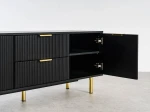 Armadio RTV 140 cm con cassetti e ante Riff nero