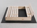 Sabbiera in legno con coperchio 120×120 cm – non verniciata