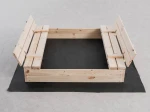 Sabbiera in legno con coperchio 120×120 cm – non verniciata