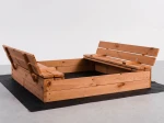 Sabbiera in legno con coperchio 120×120 cm – impregnata
