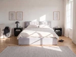 Letto matrimoniale 120x200 imbottito con contenitore TOP line 9 Bluvel 03 Grigio