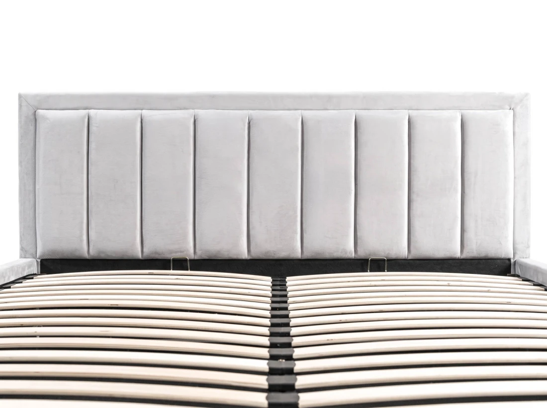 Letto matrimoniale 120x200 imbottito con contenitore TOP line 9 Bluvel 03 Grigio